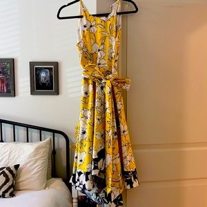 Eliza J hi lo floral printed halter dress